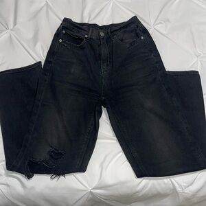 American Eagle Highest Rise 90s Boyfriend Jeans Black Distressed - Size 2
